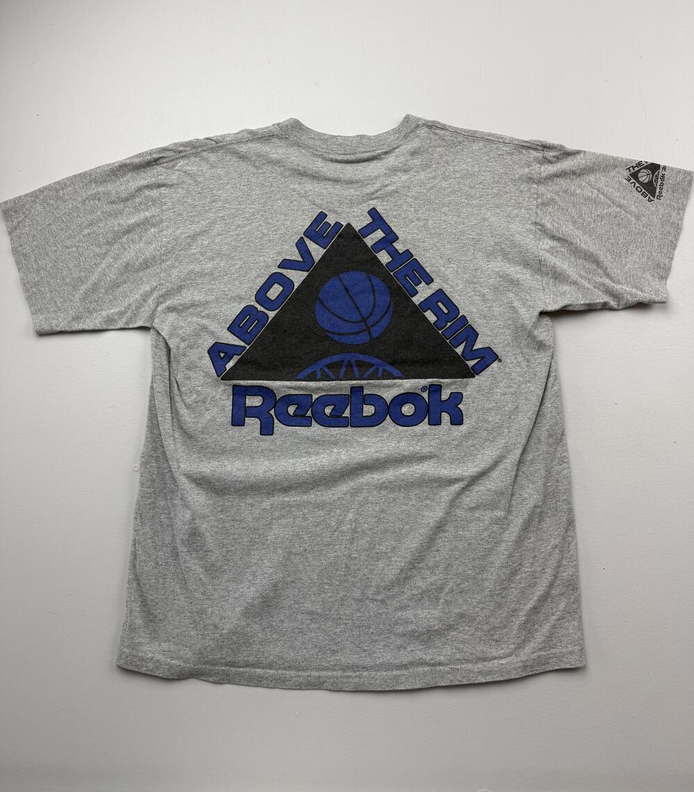Vintage Reebok Shirt Mens Gray Above The Rim Basketball Graphic Tee VTG Read